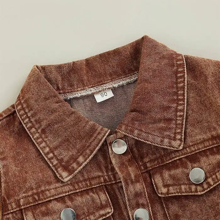 Brown Denim Toddler Shirt