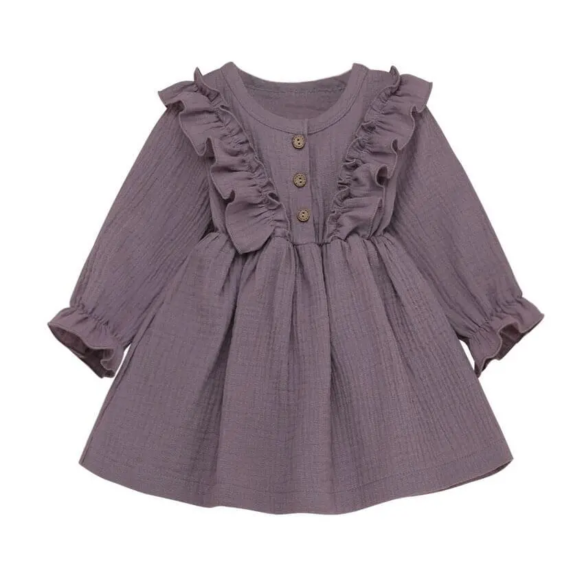 Long Sleeve Ruffled Toddler Dress
