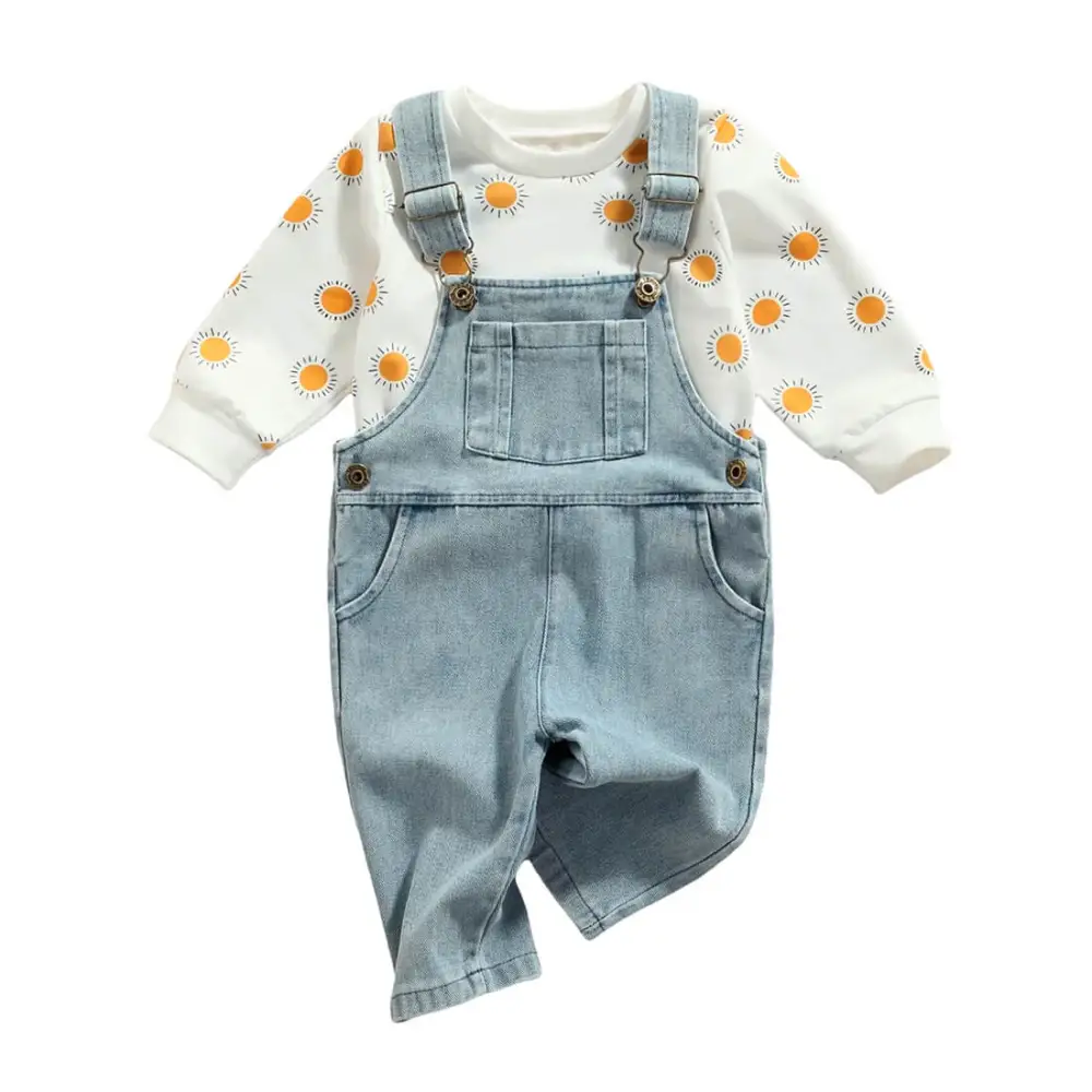 Sunshine Denim Overall Toddler Set