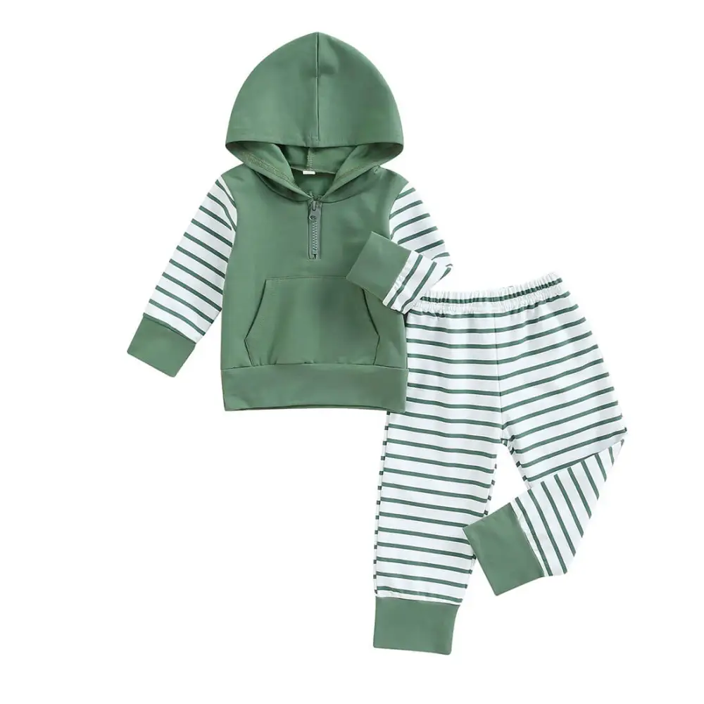 Striped Pants Hoodie Toddler Set