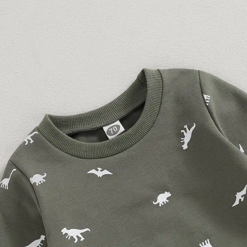 Sage Green Dinosaurs Baby Set
