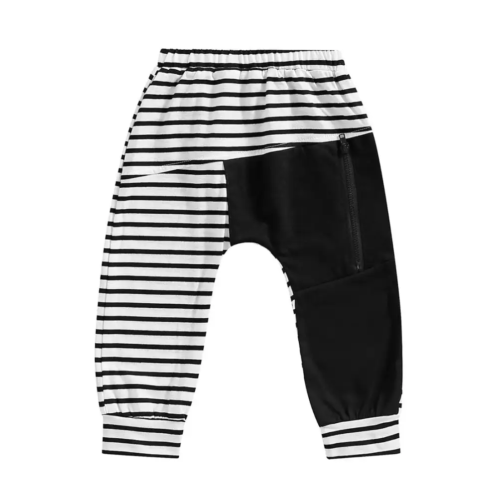 Striped Zipper Toddler Pants