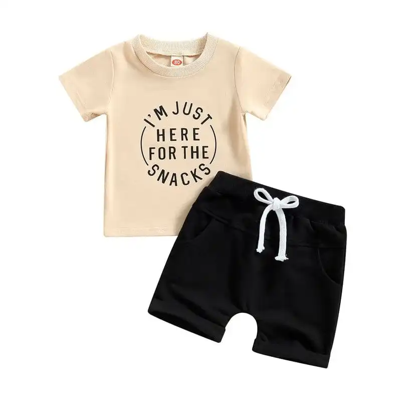 Snacks Solid Shorts Baby Set