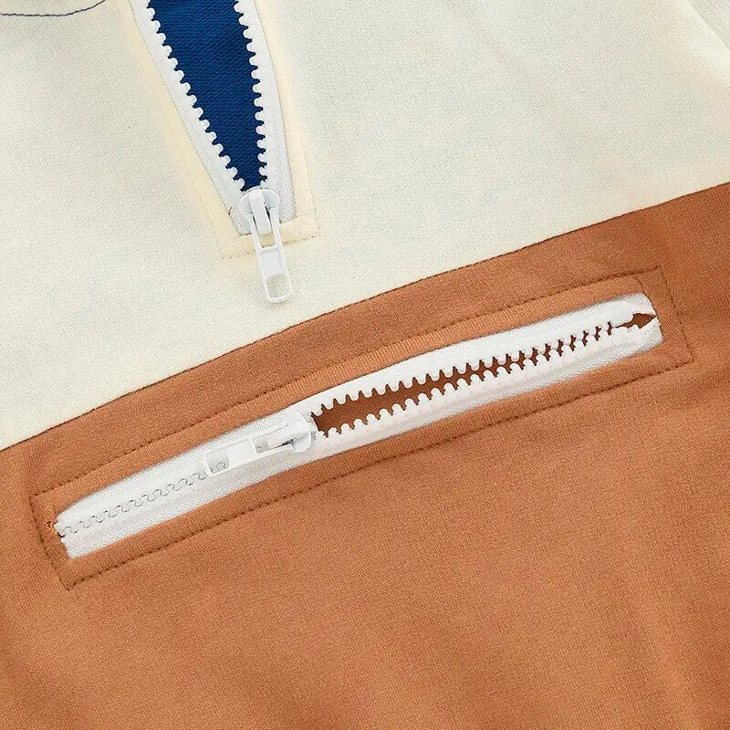 Tricolor Zipper Toddler Hoodie