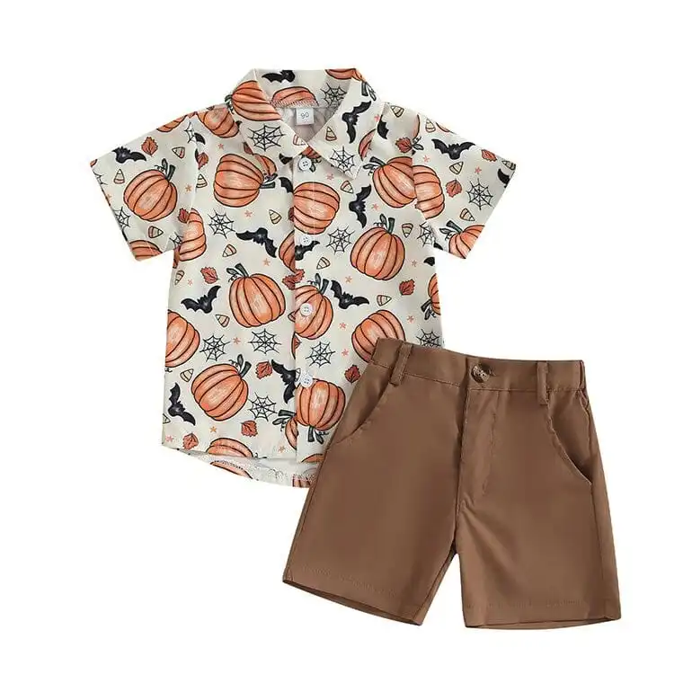 Short Sleeve Pumpkins Bats Toddler Set