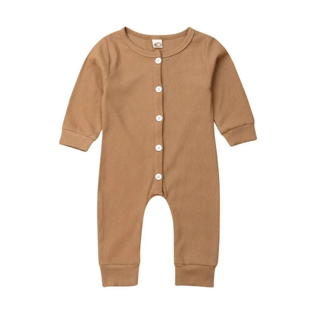 Long Sleeve Solid Baby Jumpsuit