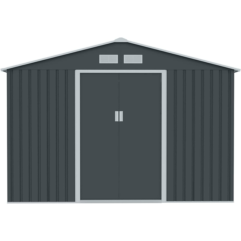 Metal Tool Shed, 277 cm x 191 cm x 192 cm, Garden Shed with Saddle Roof (Anthracite)