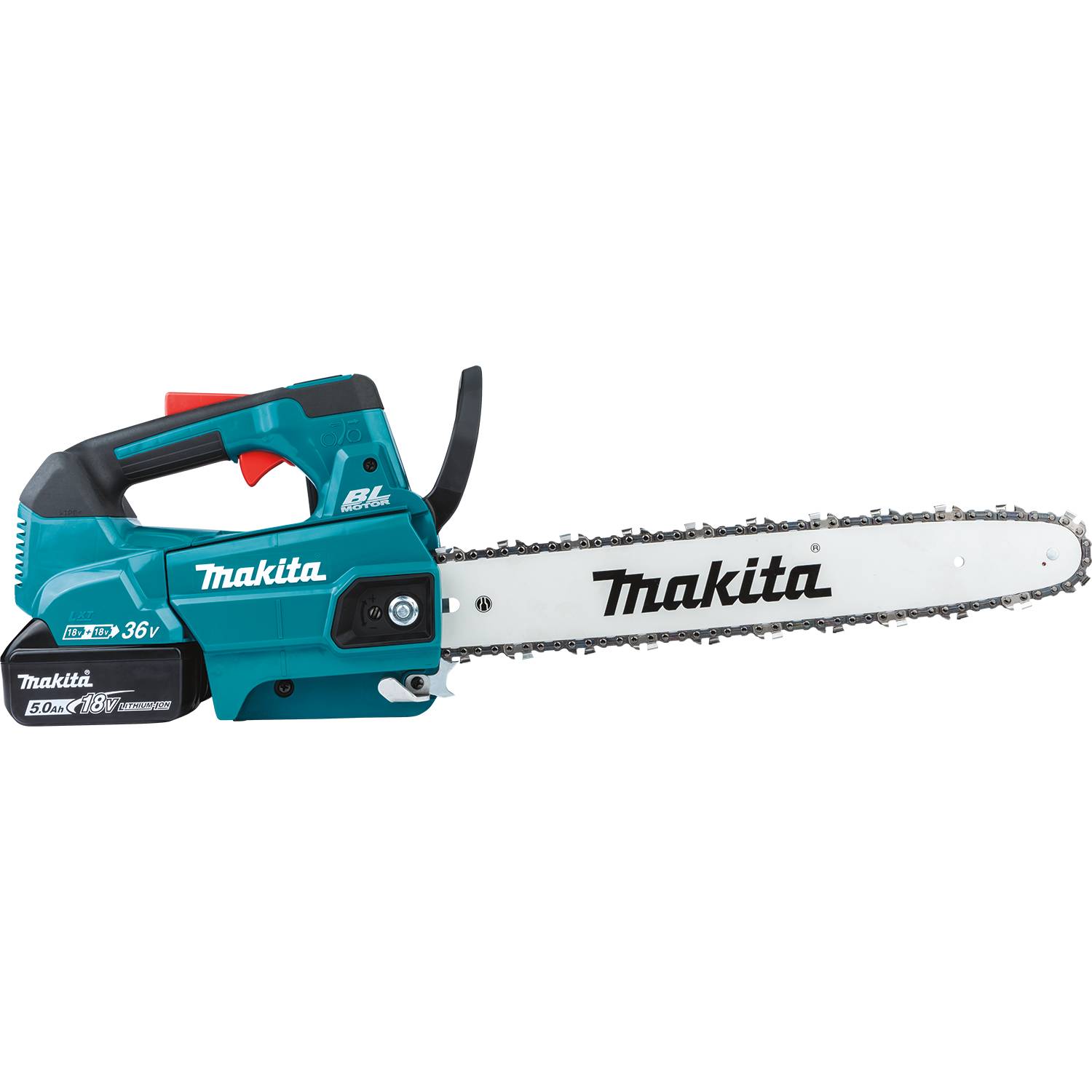 Makita XCU09PT 36V (18V X2) LXT Brushless 16 Top Handle Chain Saw Kit 2 Batteries (5.0Ah)