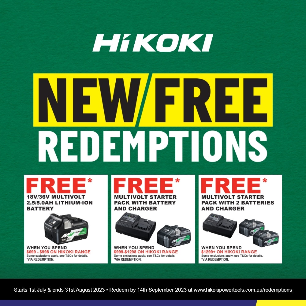 HIKOKI 36V Multivolt Brushless 5 Piece 2 x 2.5Ah/ 5.0Ah Combo Kit KC36D5A2(HRZ)