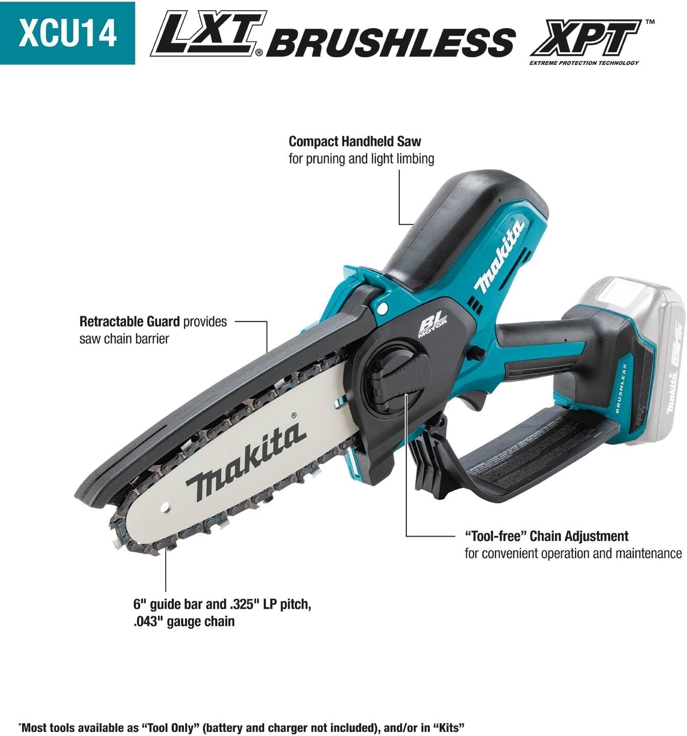 Makita XCU14SR1 18V LXT® Lithium-Ion Brushless Cordless 6 Pruning Saw Kit (2.0Ah)