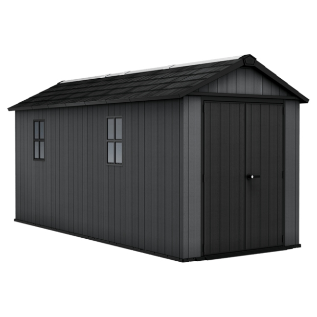 Newton Plus 7.5x17 Storage Shed - Grey