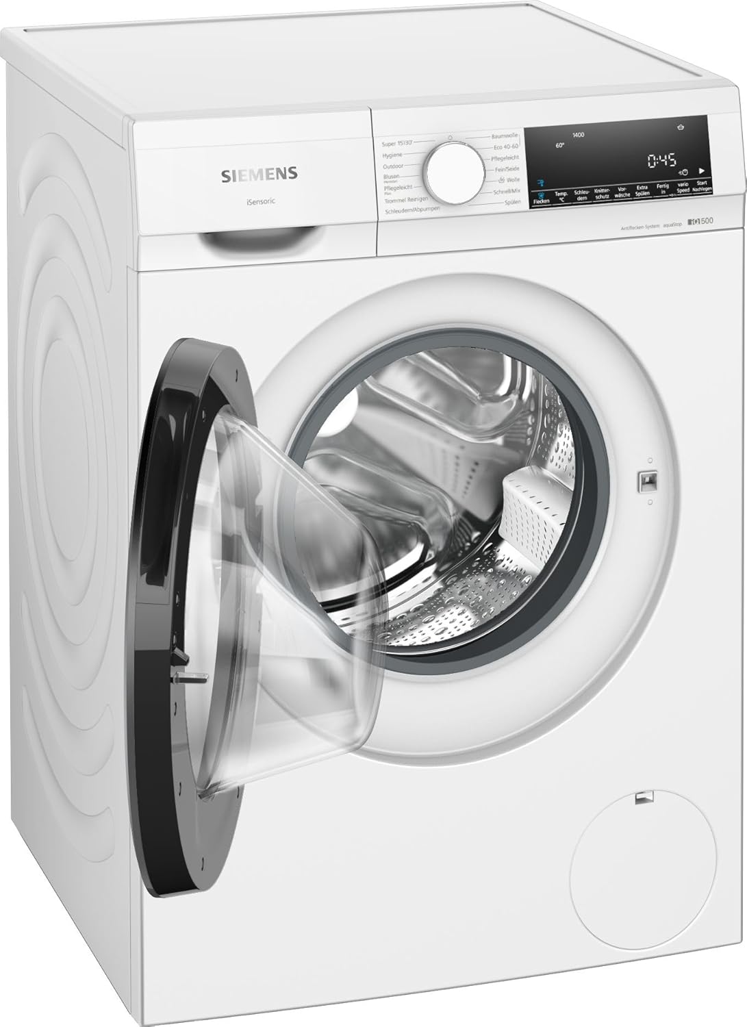 Siemens WG54G106EM iQ500, washing machine 10kg, 1400 rpm, anti-stain system, varioSpeed ​​for faster clean laundry, reload function, gentle on laundry, LED display, aquaStop, Amazon Exclusive Edition energy class A
