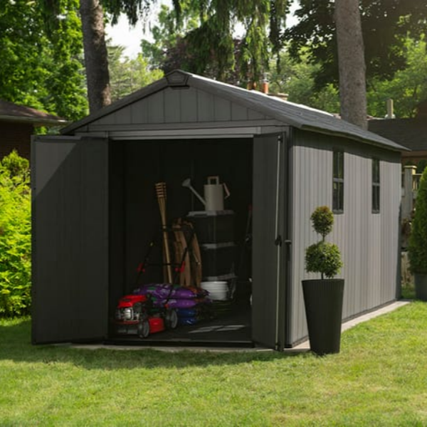 Newton Plus 7.5x15 Storage Shed - Grey