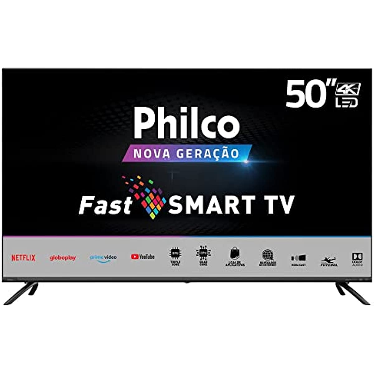 Smart TV Philco 50 PTV50G70SBLSG Ultra HD 4K Tela Infinita Quadcore e App Store