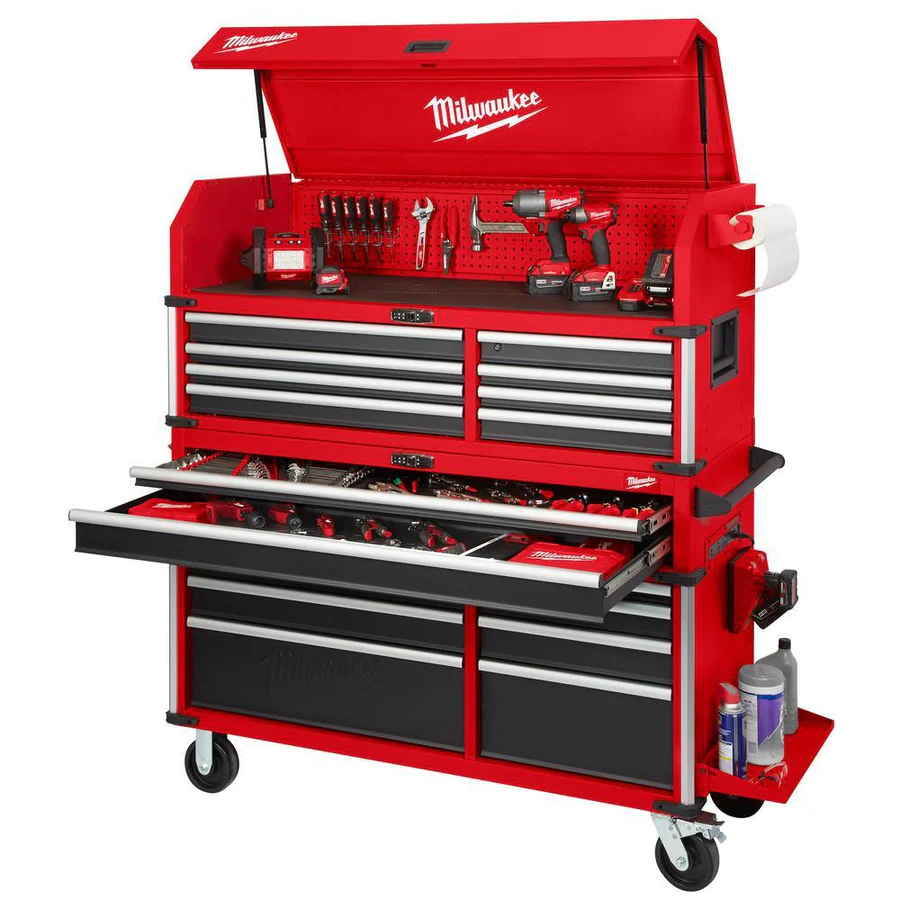 Milwaukee 56 Premium 18-Drawer Tool Box Chest and Cabinet Combo with Electronic Keypad Lock