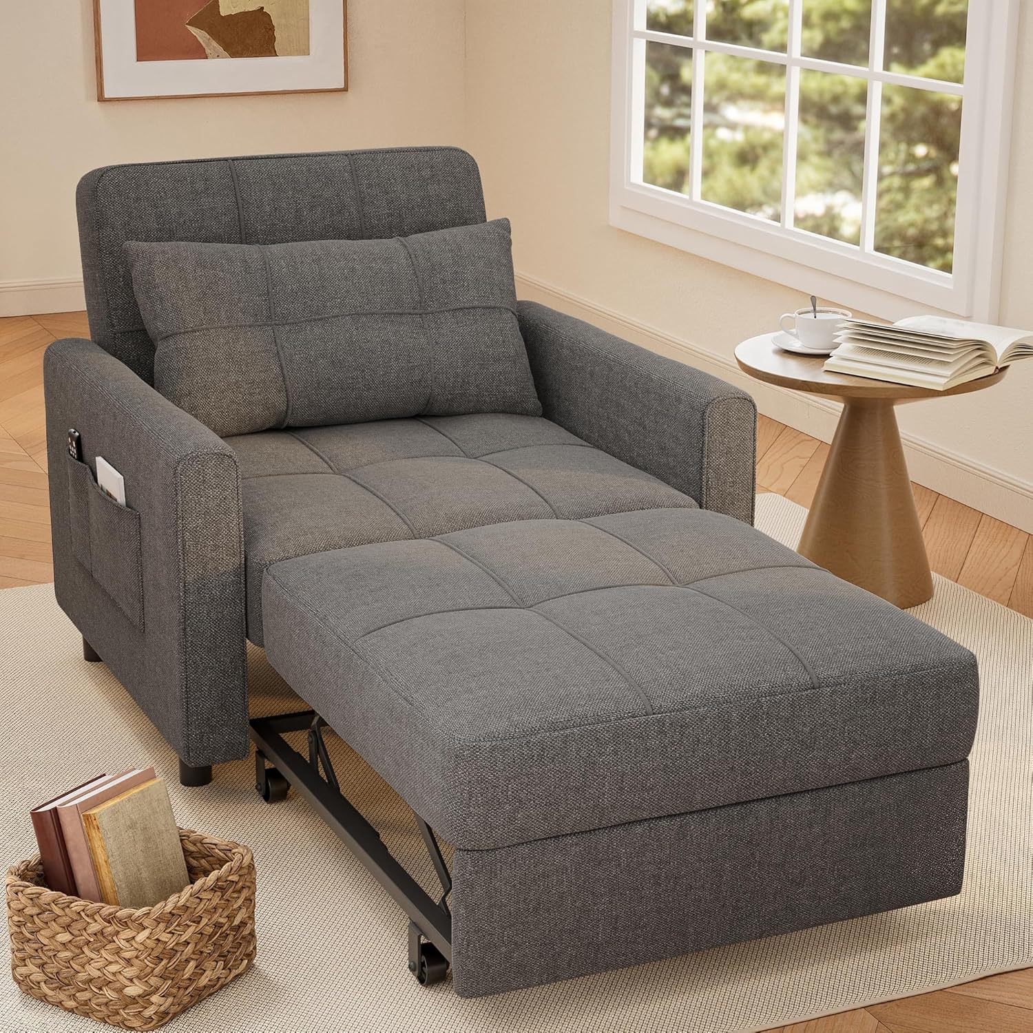 � 40 Inch 3-in-1 Convertible Chair Bed,Sofa Bed.