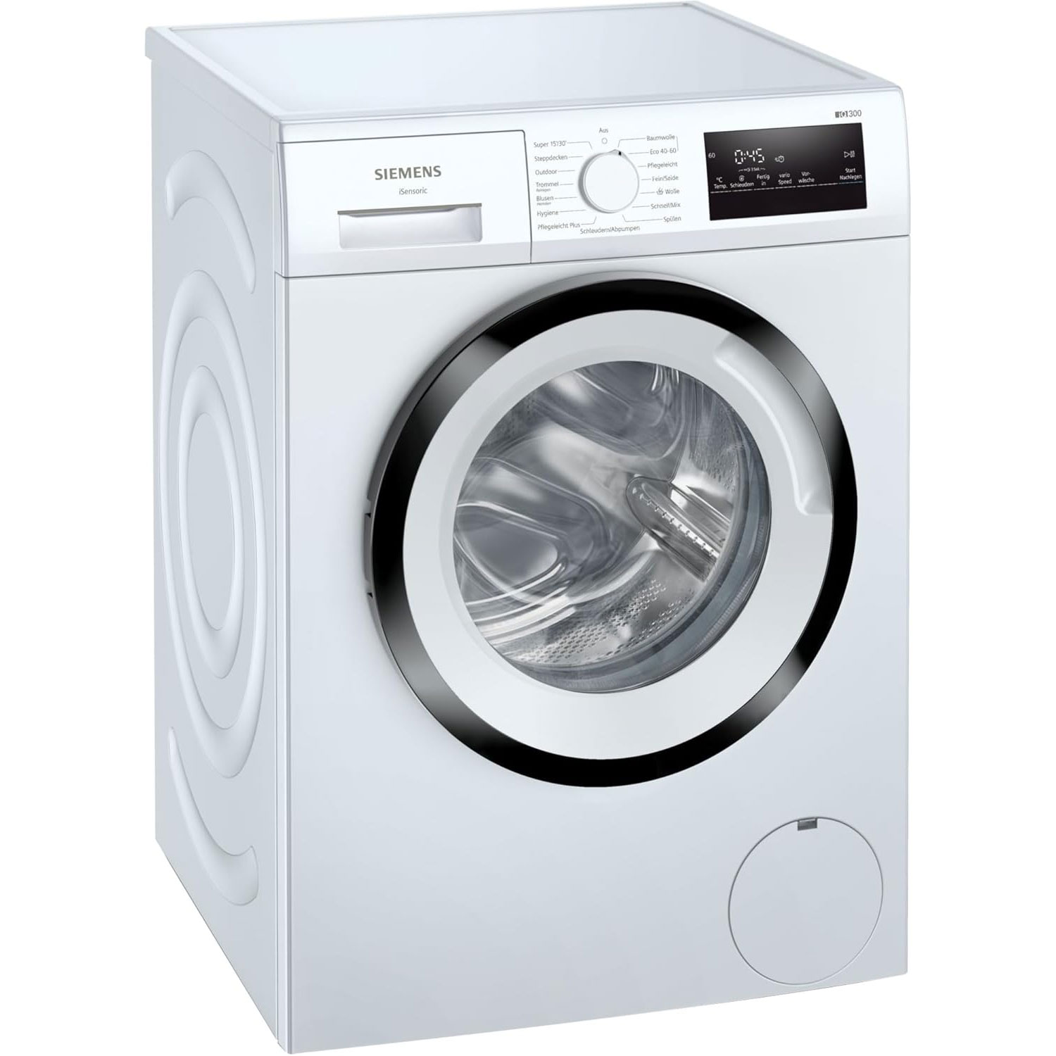Siemens WM14N123 iQ300 washing machine, front-loading with 7 kg capacity, 1400 rpm, speedPack L, outdoor program, simpleTouch LED display, iQdrive motor, white, 60 cm Energy Class B