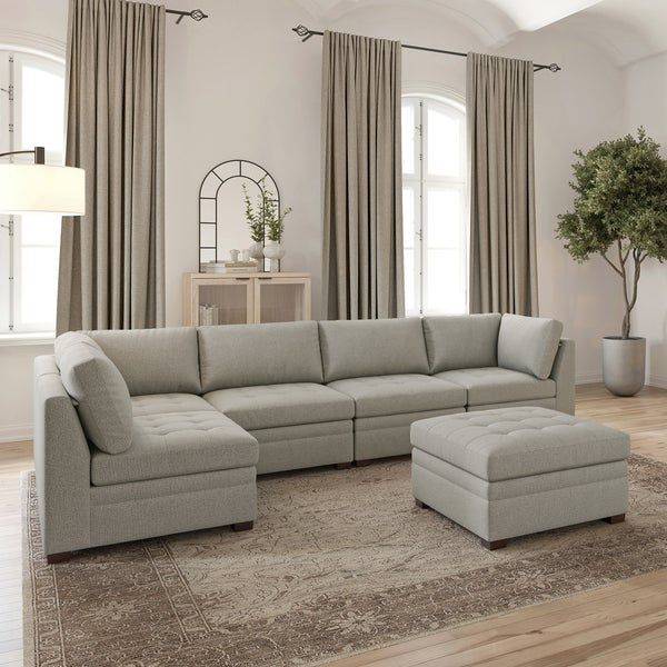 Tisdale Modular Sectional 6-piece Boucle with Storage Ottoman