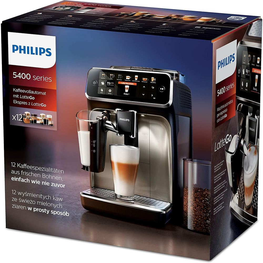 Philips 5400 Series Fully Automatic Espresso Machine - LatteGo