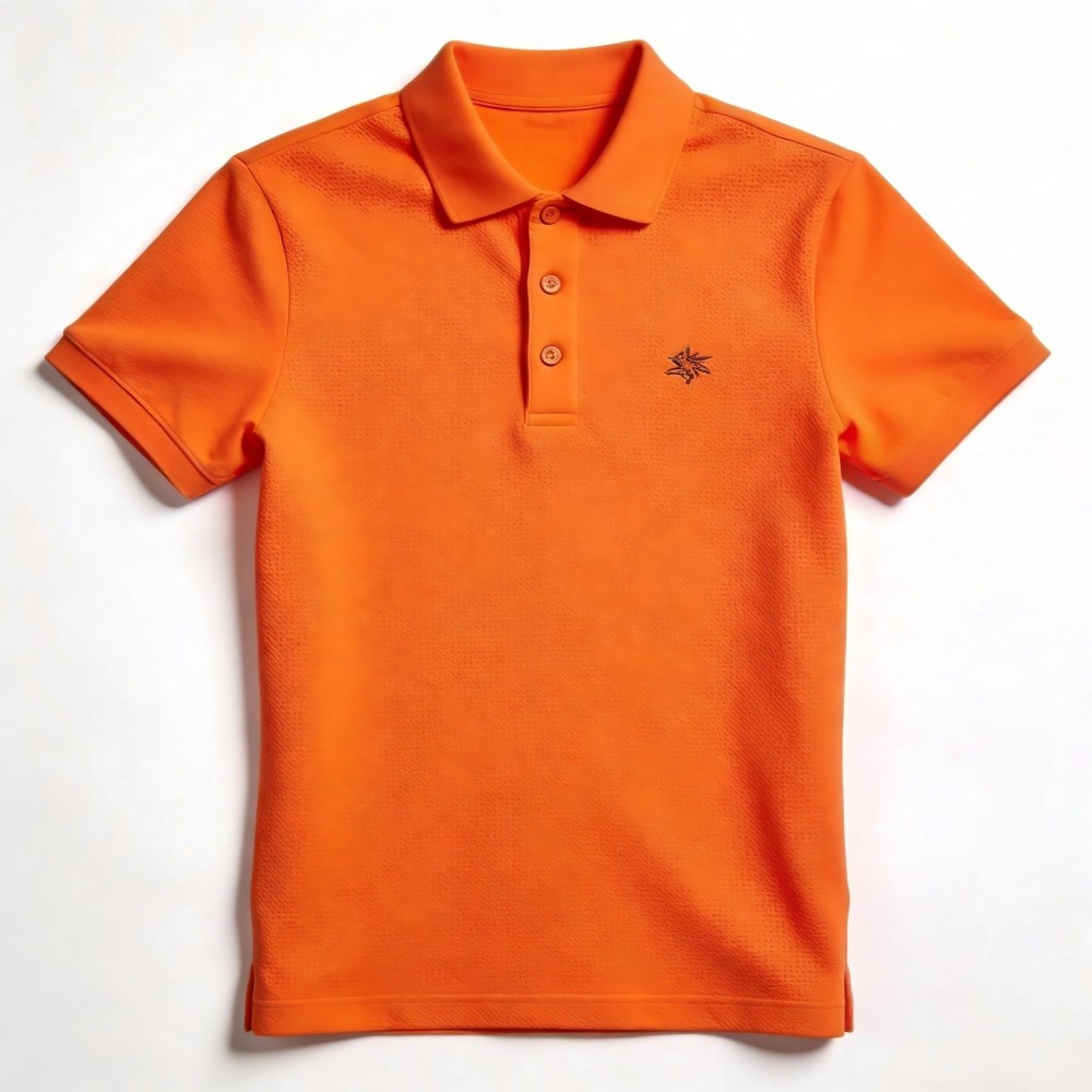 An orange polo shirt: a vibrant summer outfit.