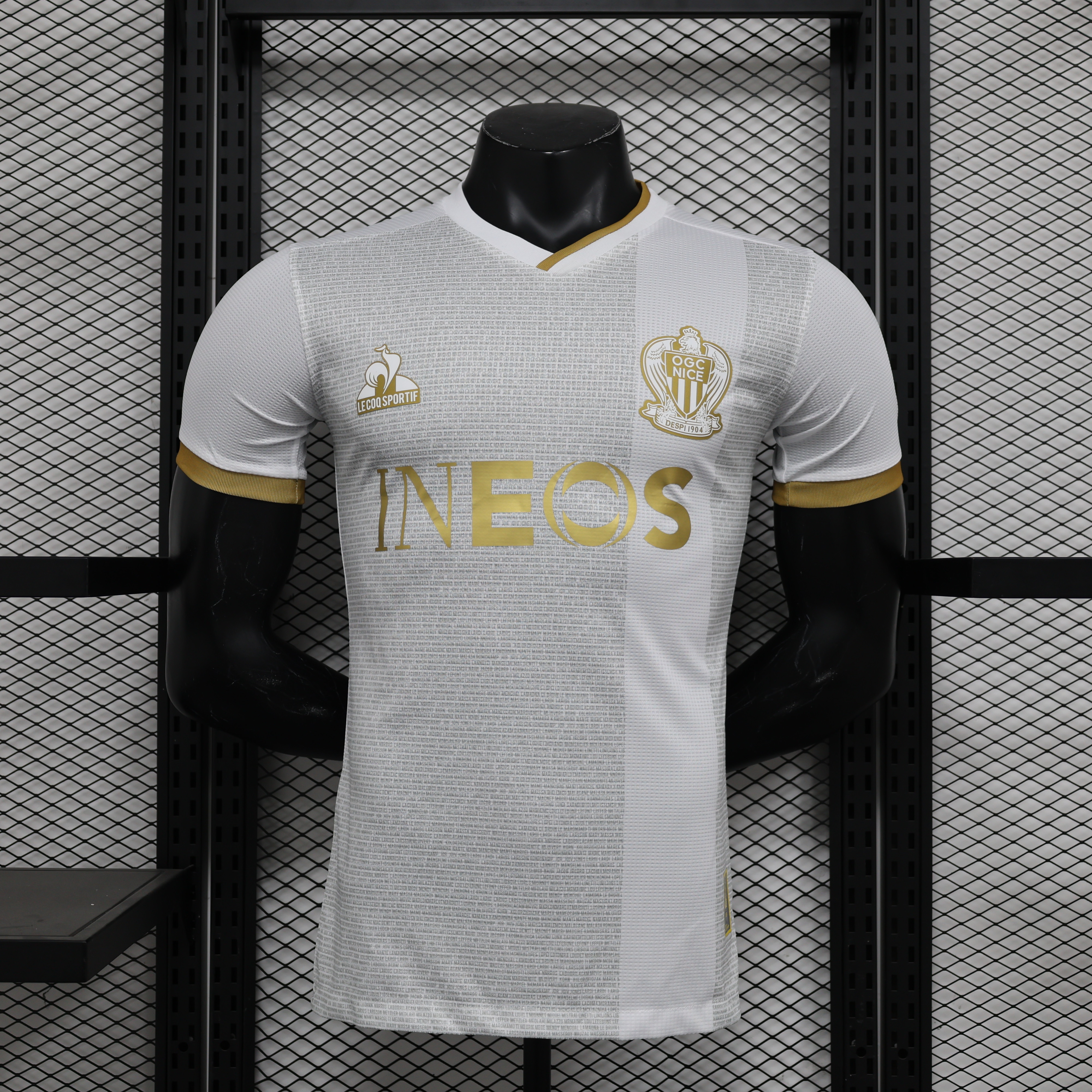 24-25player away  Ogc Nice white jersey
