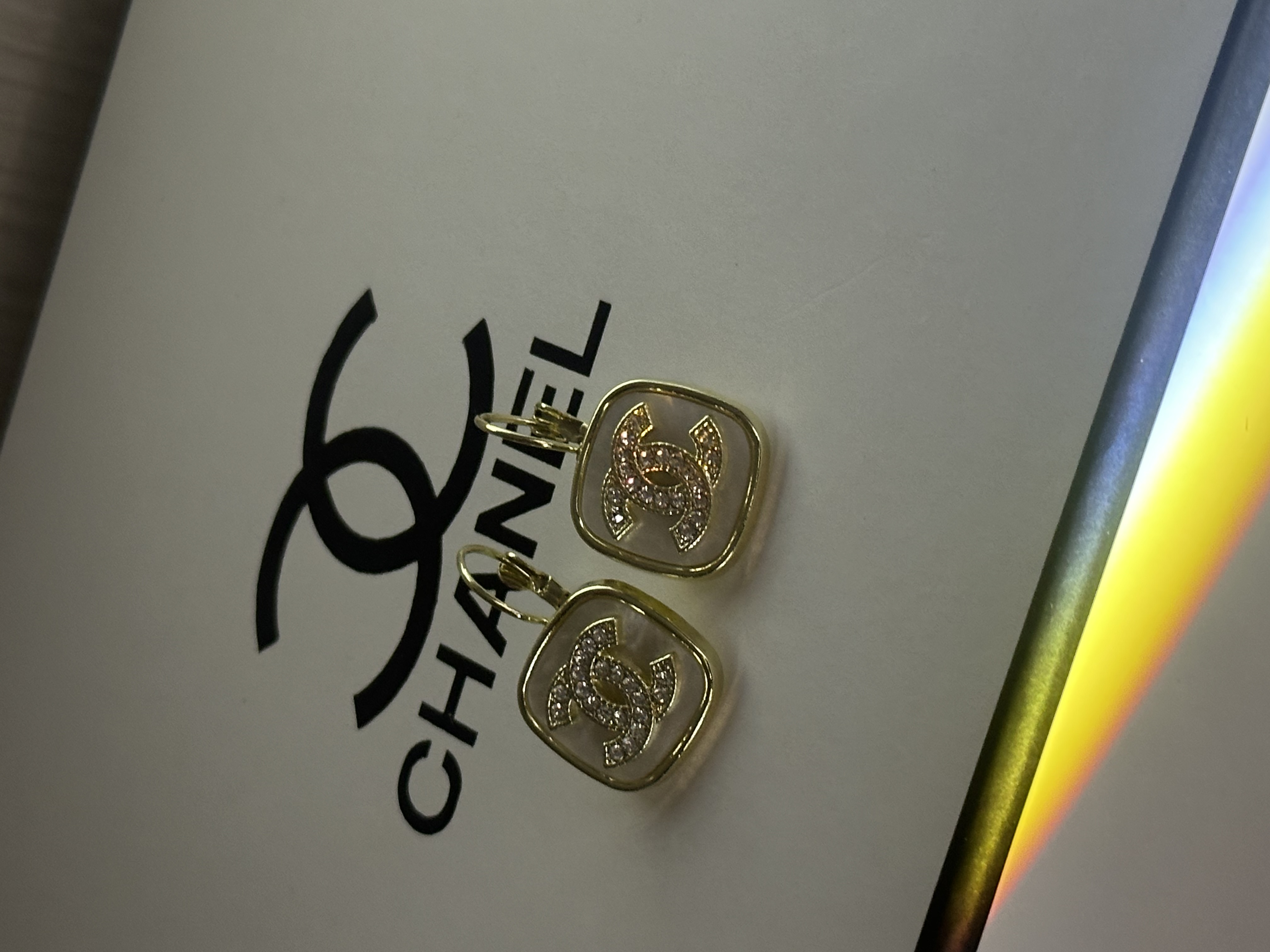 Glamorous Chanel - Inspired Square Drop Earrings