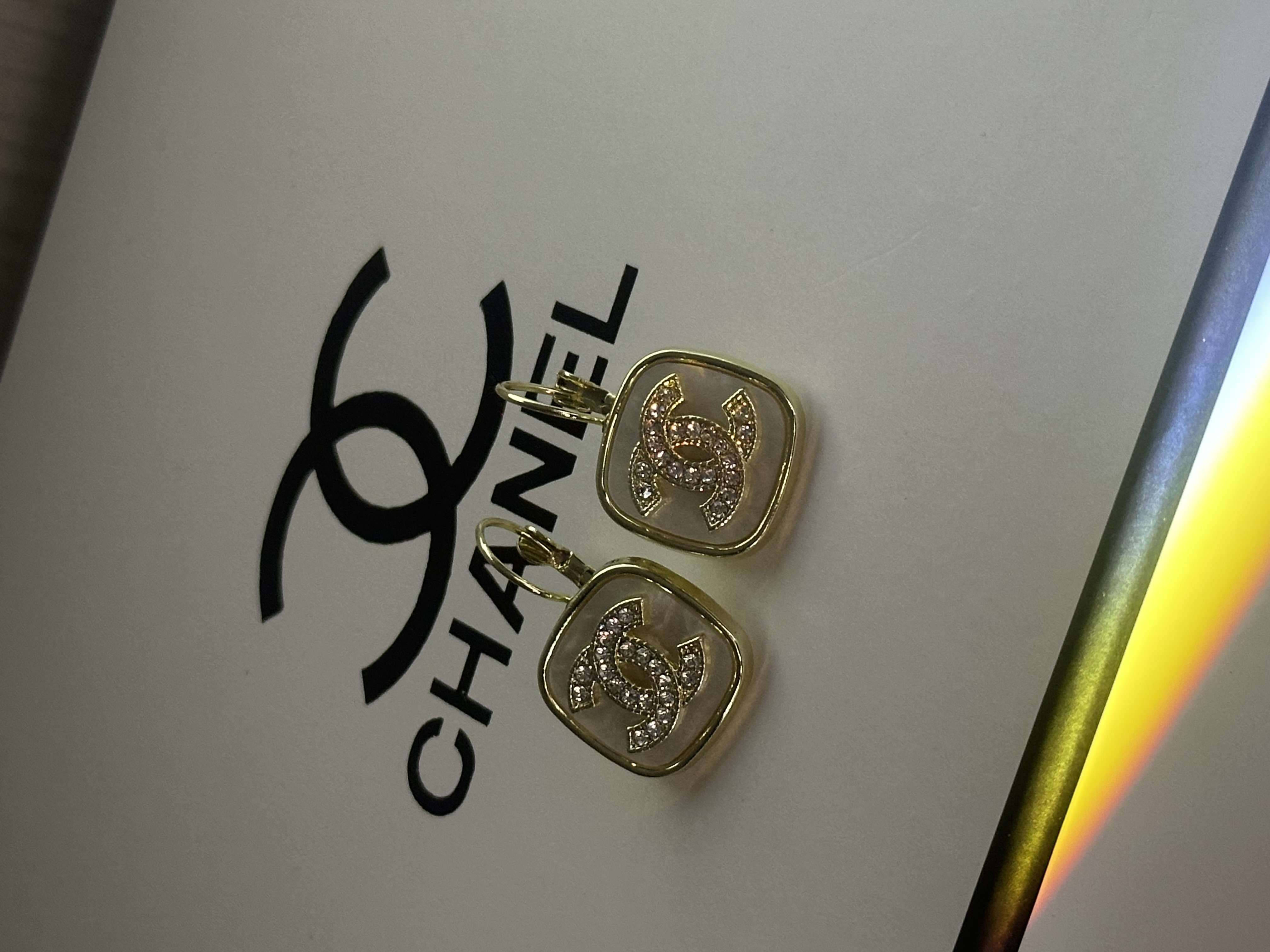 Glamorous Chanel - Inspired Square Drop Earrings