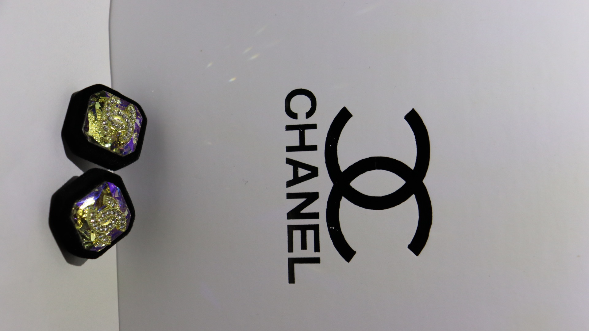 Gemstone earrings with black