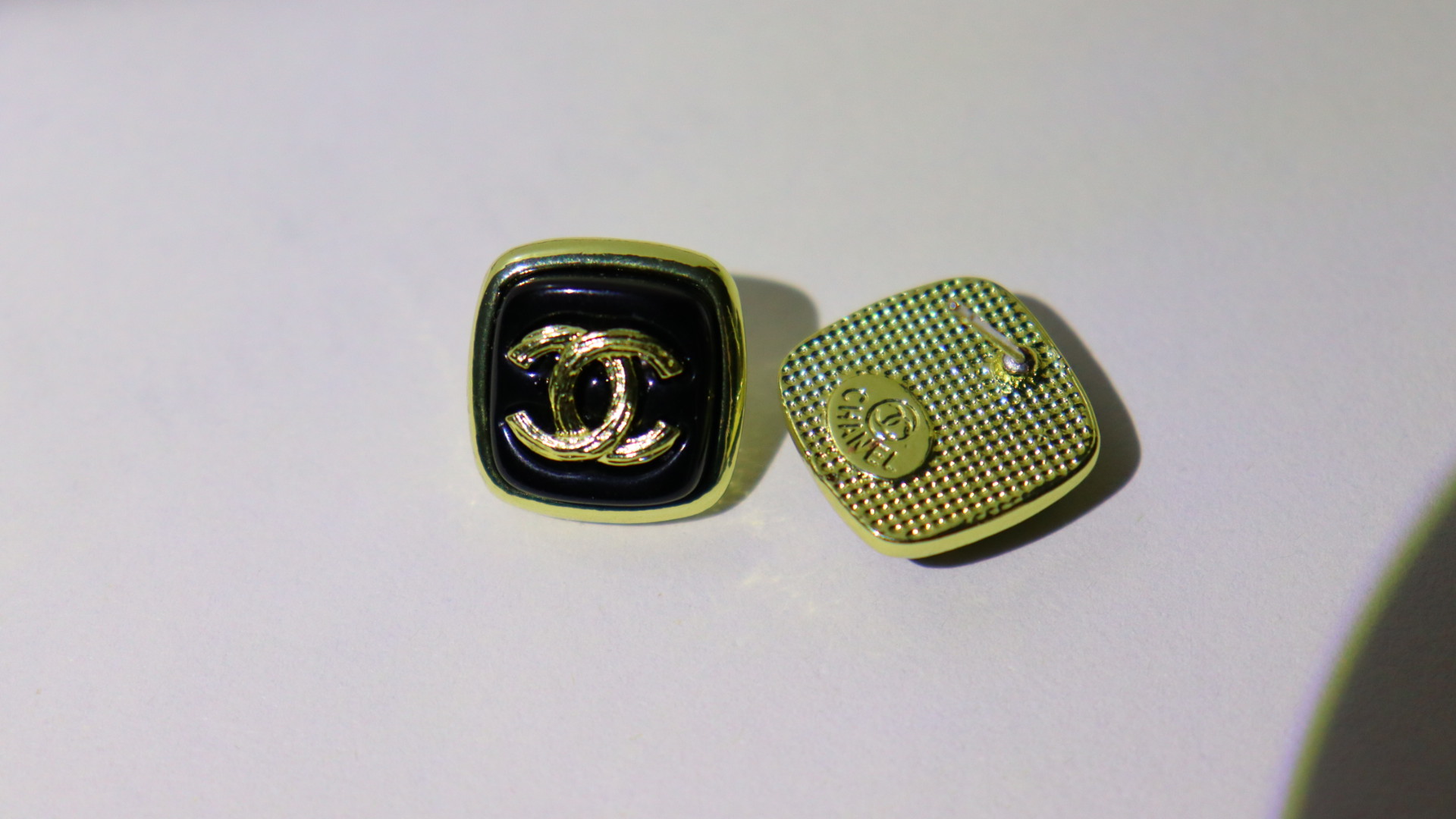 Double C Square Full Diamond Earrings