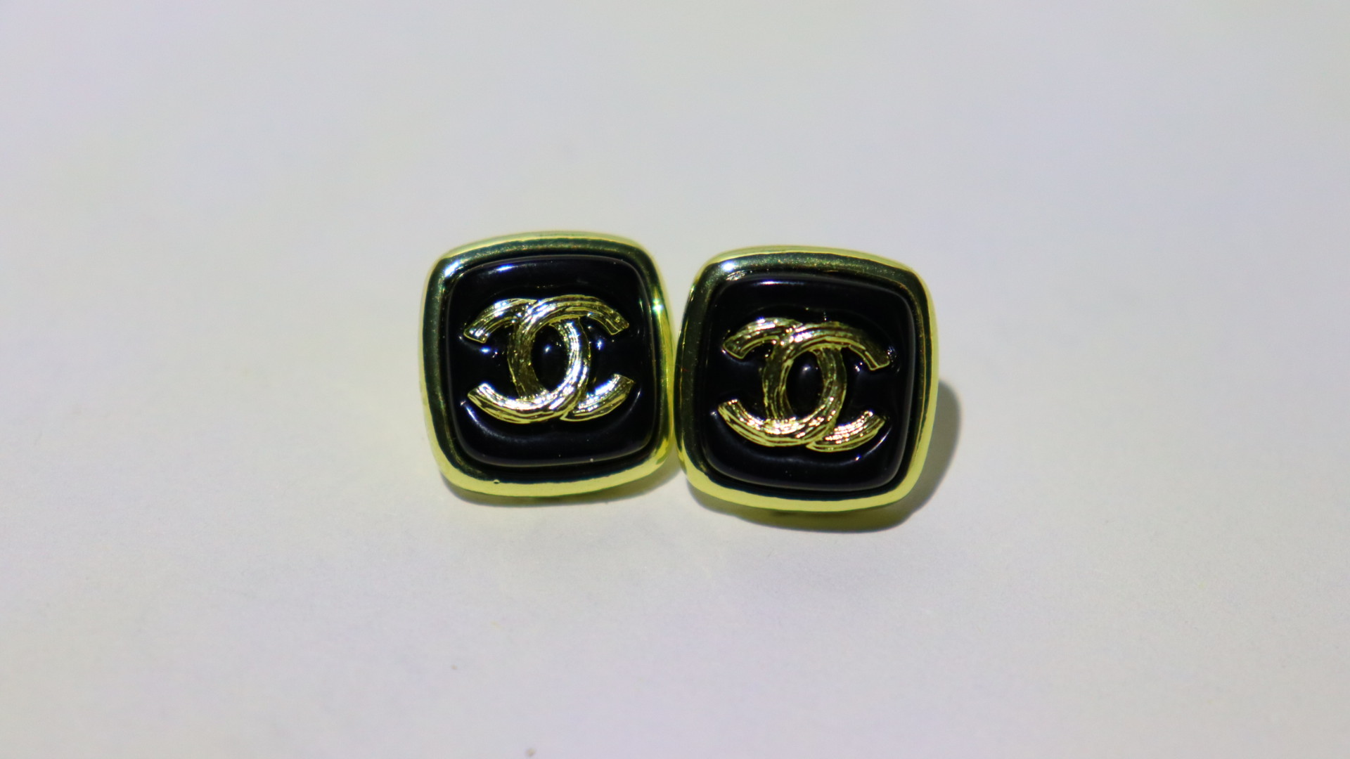 Double C Square Full Diamond Earrings
