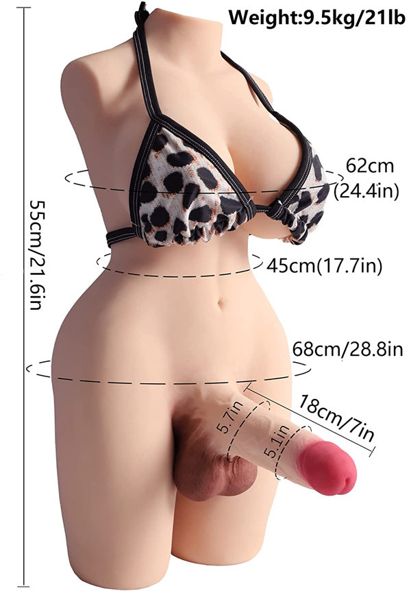 EU Stock - Meinai 55cm/21.6″ TPE Shemale Adult Sex Doll Torso