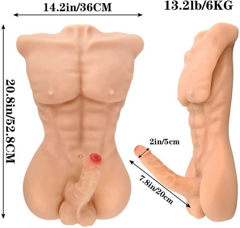 EU Stock - Mason 52.8 cm / 20.8′ Male TPE Adult Sex Doll Torso