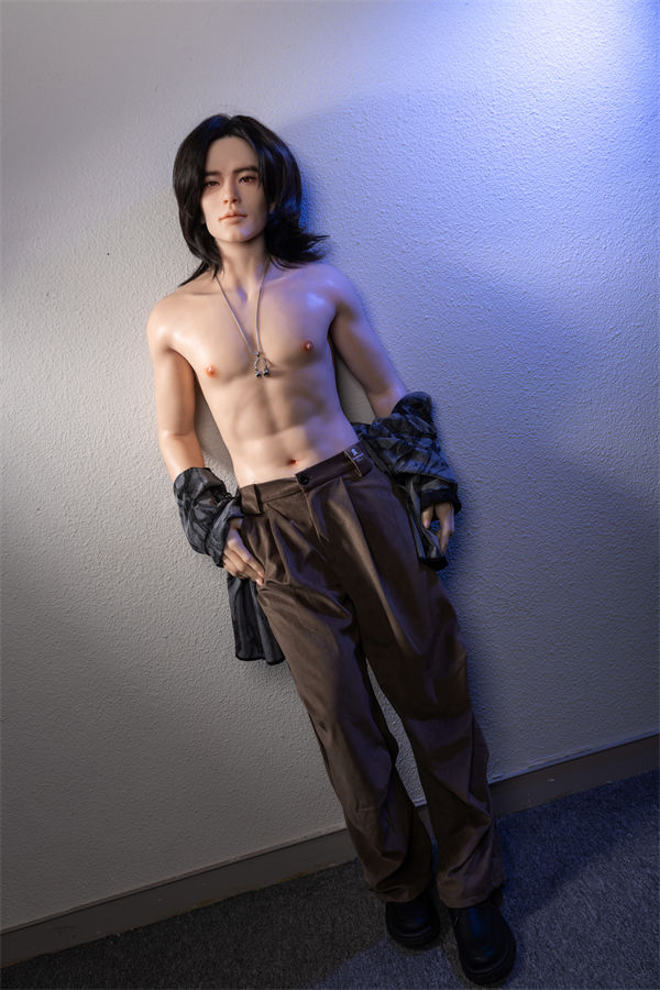 177cm/5ft10 Male Silicone Adult Sex Doll – Jin with Long Hair