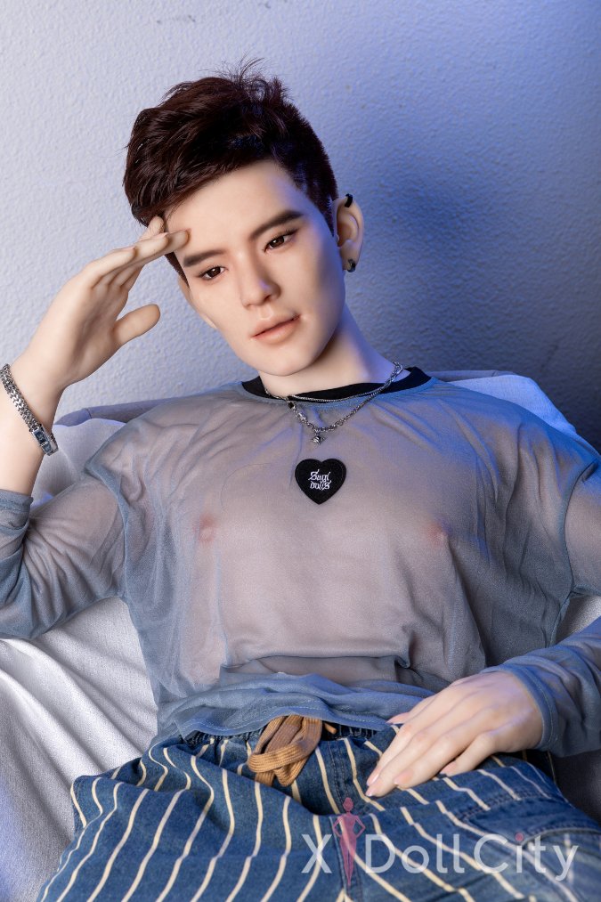 177cm/5ft10 Male Silicone Adult Sex Doll – Jin - Support Closed Eyes