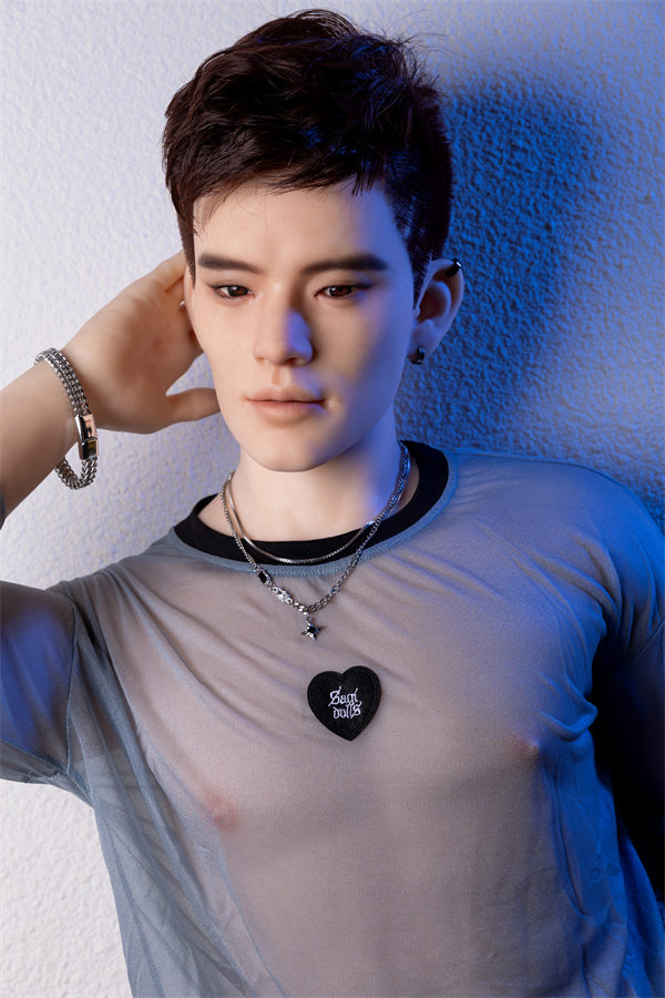 177cm/5ft10 Male Silicone Adult Sex Doll – Jin - Support Closed Eyes