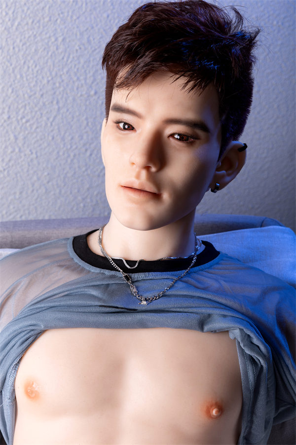 177cm/5ft10 Male Silicone Adult Sex Doll – Jin - Support Closed Eyes