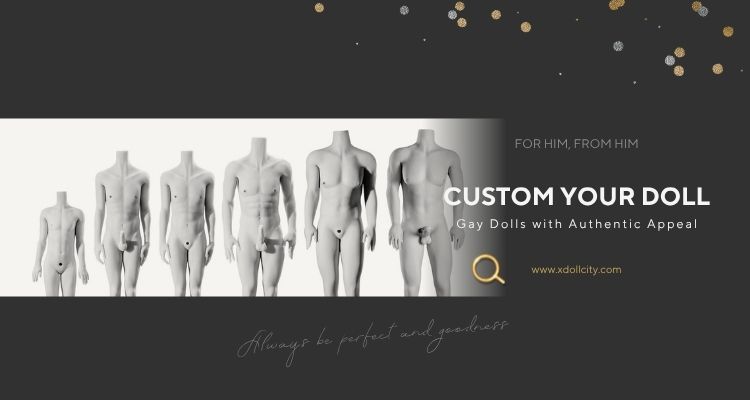 Fully customizable male doll sex gay features including body type, skin tone, and pose control