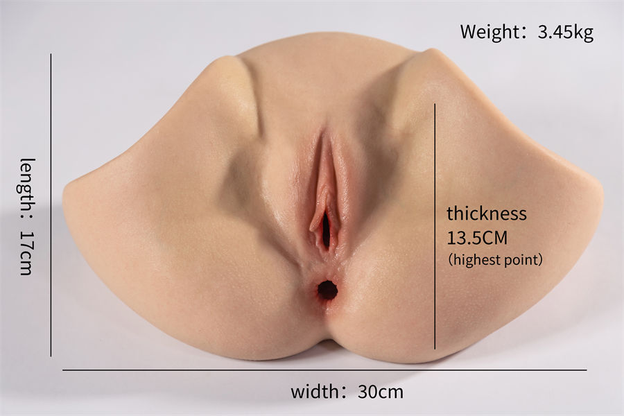 17cm/6.7″ 3D Realistic Female Hips Silicone Sex Toys - Xiaji with Double Channel
