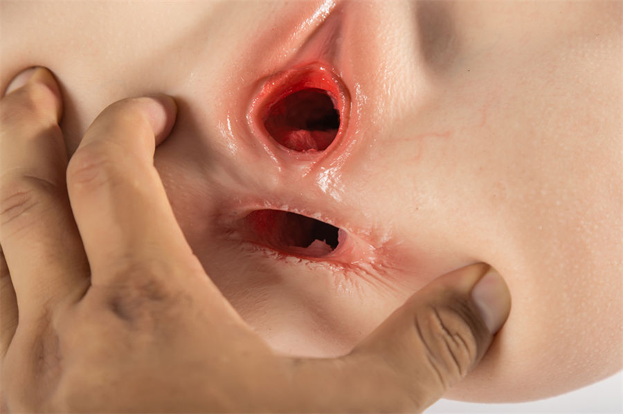 15cm/5.9″ 3D Realistic Female Hips Silicone Sex Toys - Qingyue with Double Channel