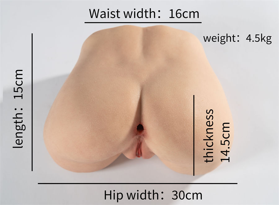 15cm/5.9″ 3D Realistic Female Hips Silicone Sex Toys - Qingyue with Double Channel