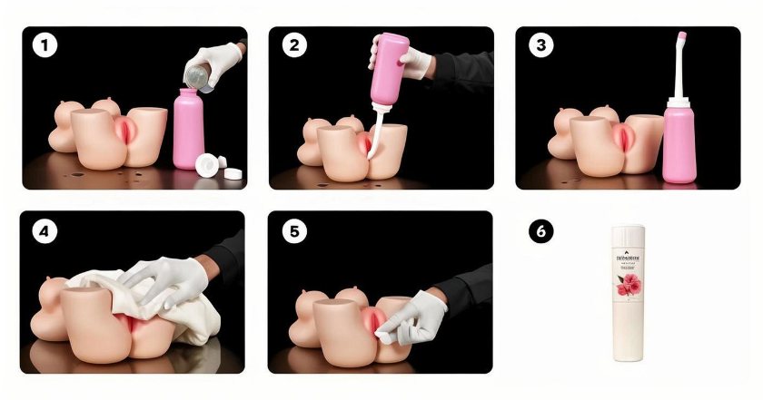 Preparing for first-time use&mdash;initial cleaning tips showing how to use sex doll safely and hygienically
