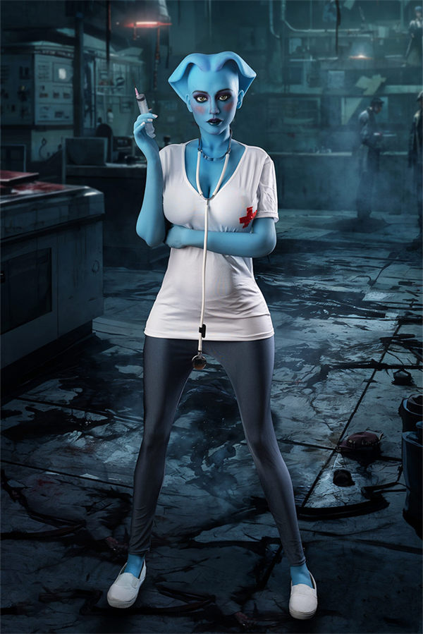 170cm (5ft7) G-Cup Fantasy Alien Adult Sex Doll Zosia, Head #A14, Blue Skin