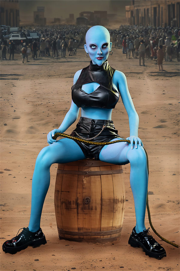 170cm (5ft7) G-Cup Fantasy Alien Adult Sex Doll Zeldarina, Head #A12, Blue Skin