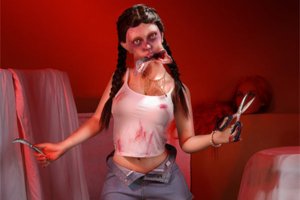 Xenomorph sex doll with eerie features and dramatic sci-fi aesthetic