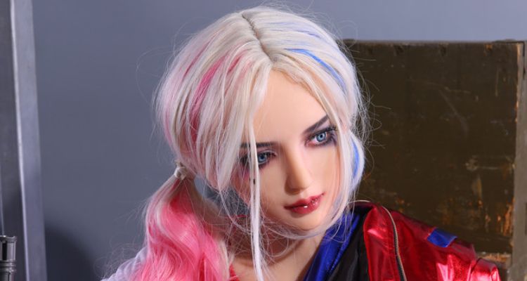 custom Harley Quinn doll costume closeup