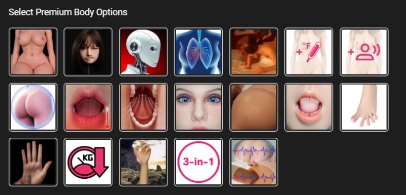 Customization options for robot sex dolls, including skin tone, hair style, and more