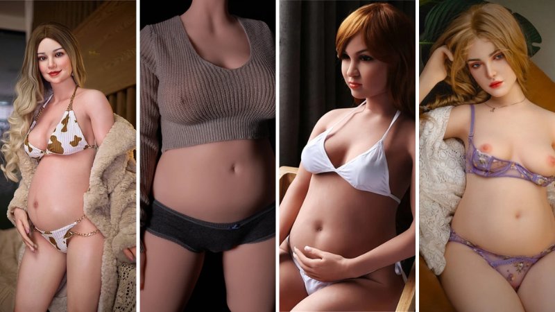 Realistic pregnant sex doll with customizable features at XdollCity
