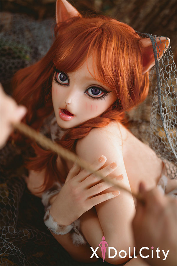 D cup Aneme Cat Furry Character Silicone Pet Doll, Movable Jaw Head M42