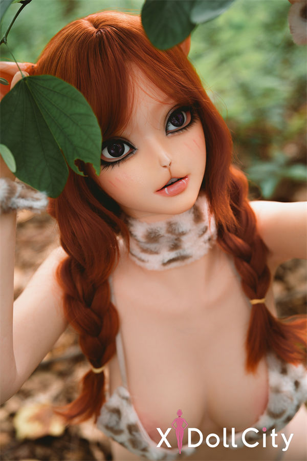 D cup Aneme Cat Furry Character Silicone Pet Doll, Movable Jaw Head M42