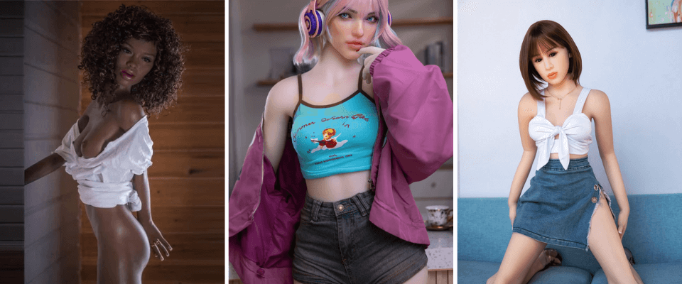 European African Asian flat chested sex doll